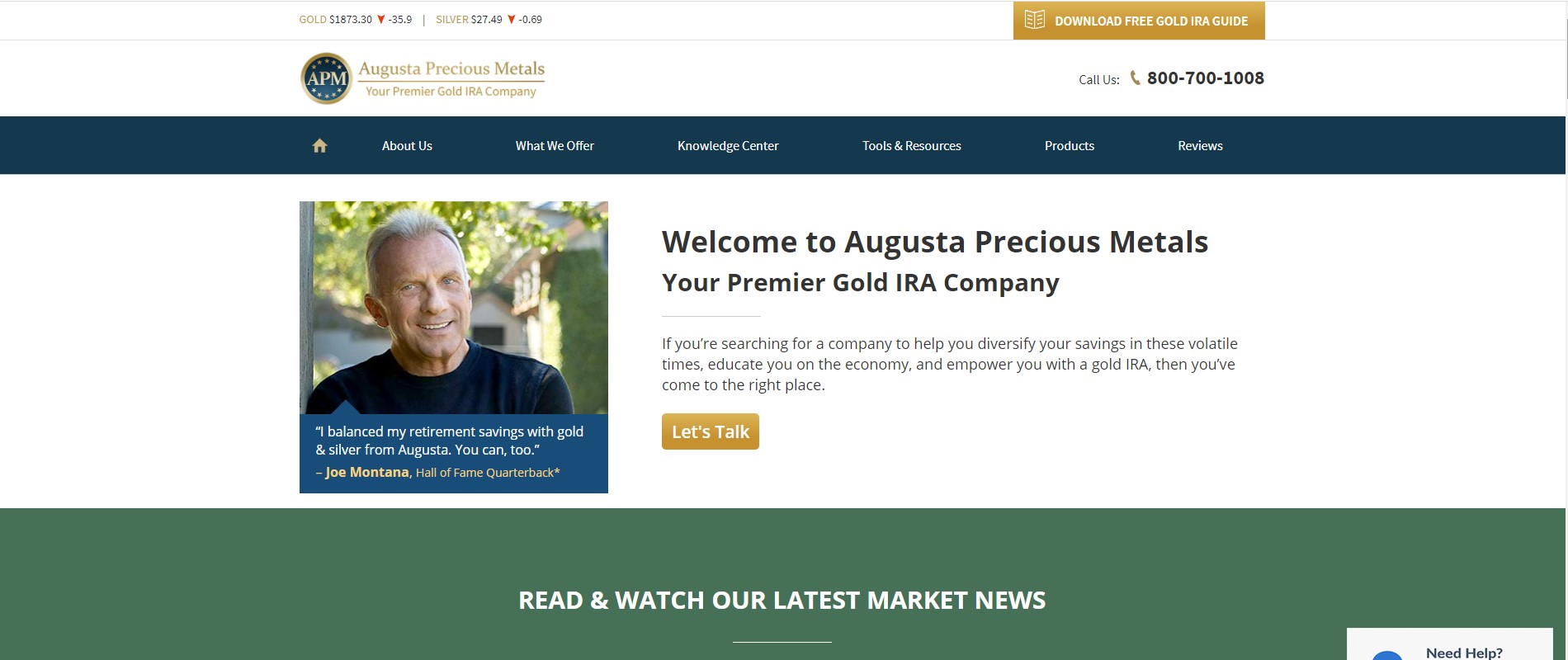 Augusta Precious Metals website